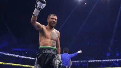 Ruthless Lomachenko stops Kambosos to win IBF lightweight title in Perth
