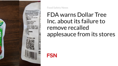 FDA warns Dollar Tree Inc. about its failure to remove recalled applesauce from its stores
