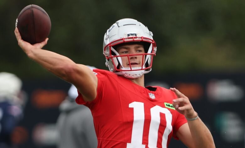 Patriots Set Timeline for Maye, Brissett QB1 Call; HC Says It’s ‘Still a Competition’