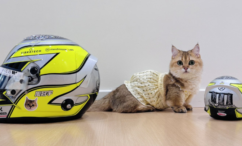 Zhou Guanyu’s epic Singapore Grand Prix helmet features his cat