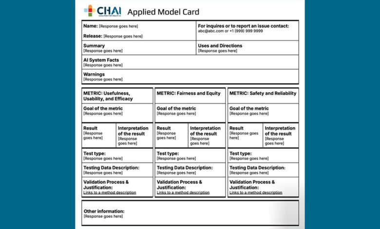 CHAI: Look for healthcare AI model ‘nutrition labels’ soon