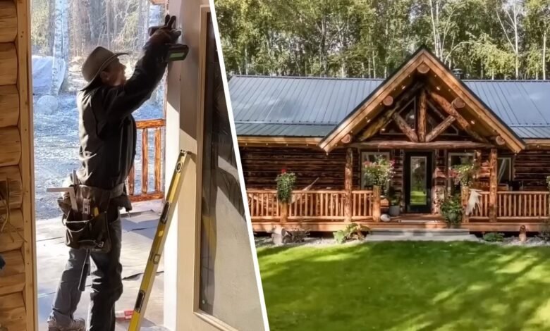 Father Spends 2 Years Building Stunning Off-Grid Cabin in Alaska To Provide His Family With a ‘Dream’ Home