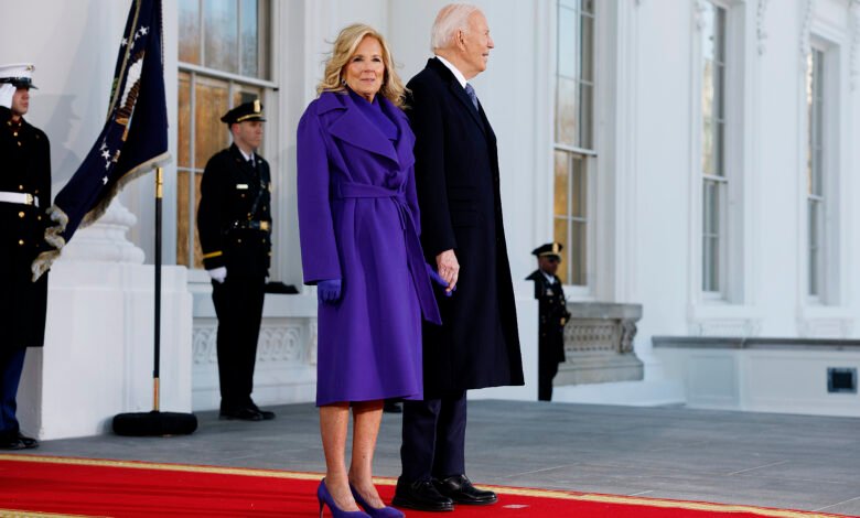 Jill Biden wears bipartisan purple outfit at Donald Trump’s inauguration