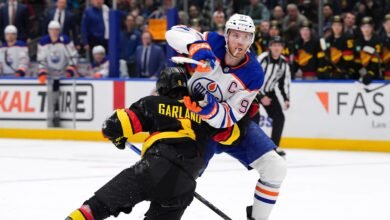 Oilers’ Connor McDavid Suspended 3 Games by NHL After Cross-Checking Canucks’ Garland