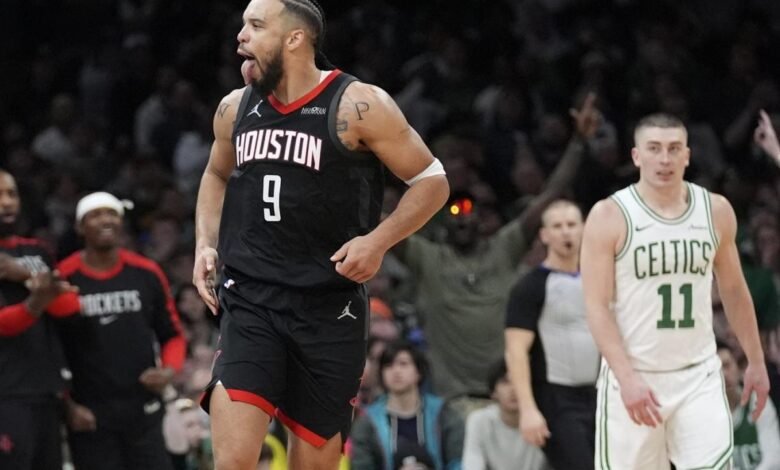 Surging Rockets beat the Celtics after knocking off the Cavaliers twice